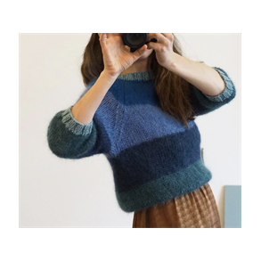 IDUN stripet mohairsweater - lang eller kort